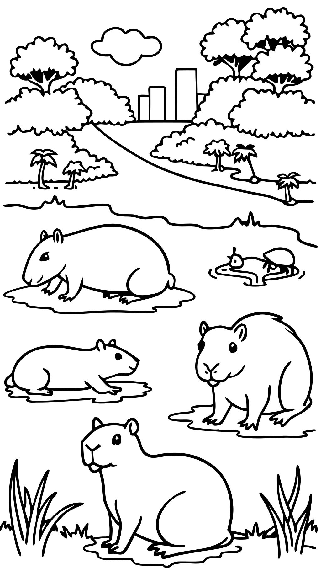 páginas para colorear de Capybara